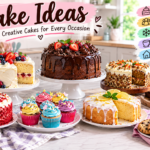 Cake Ideas with colorful homemade cakes and desserts.