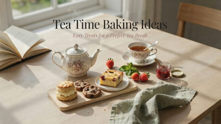 “Tea Time Baking Ideas with cake, scones, cookies and muffins”